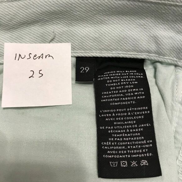 J. Brand Wynne Cropped Straight Jeans Light Green Spearmint Destruct Size 29 - Picture 8 of 9